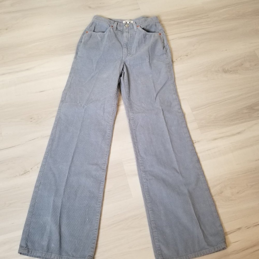 Re/Done 70s Blue Gray Corduroy Wide Leg Jeans Pants Size 26 - Picture 4 of 10